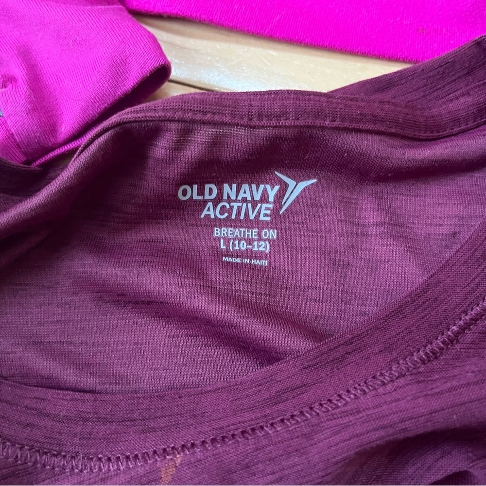 Danskin Old Navy Lot 4 Pink Athletic Tops Girls Youth Large Long Sleeve Shirts - Picture 5 of 9